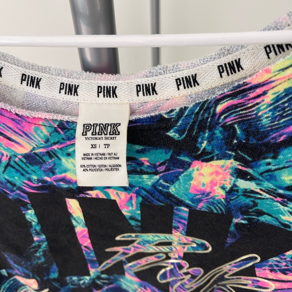 PINK Victoria's Secret Tops - PINK Victoria's Secret Multicolor Graphic Top